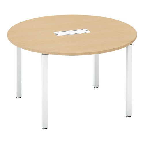 テーブル ワークフィット円形 配線付アジャスター脚