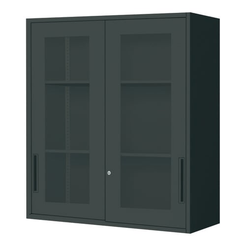 収納庫 エディア 2枚ガラス引き違い戸 上置き