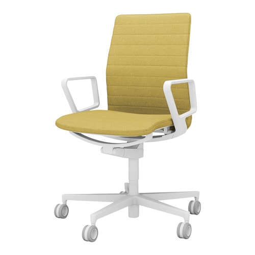 チェア ファブレ ホワイト脚 ストライプ 肘付