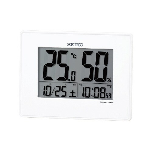 温湿度メイン表示電波時計SQ798W