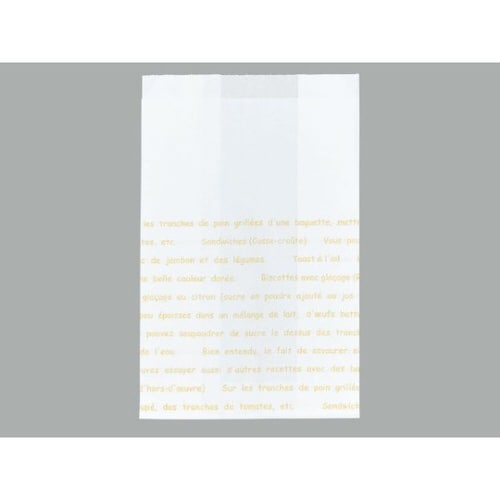 No.184レシピ柄耐油紙マチ付袋小 25袋