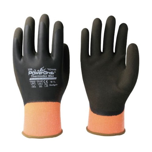 防寒天然ゴムコート手袋