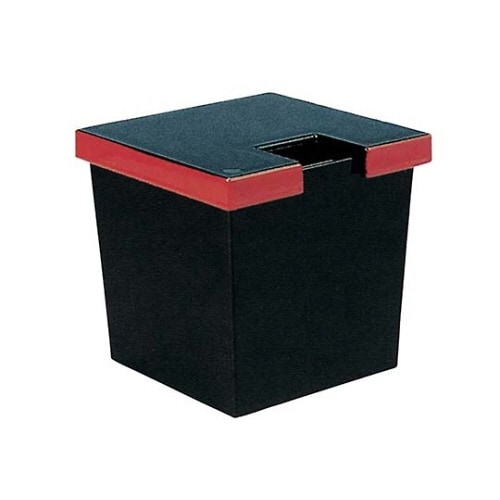 ガリ入れ角黒渕朱