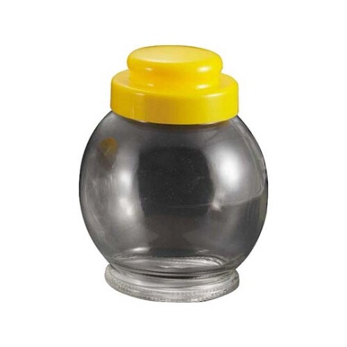 ガラス保存ビン地球型イエロー(0.5L)