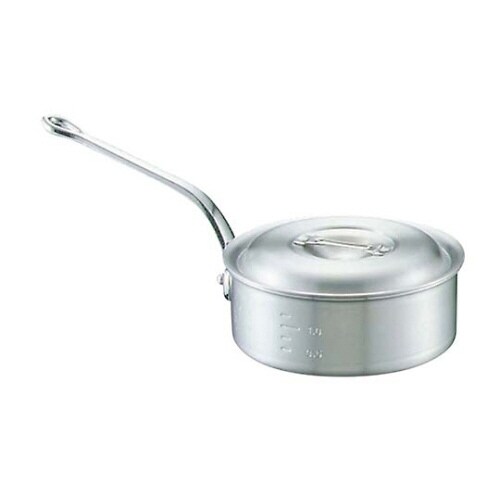 アルミキング浅型片手鍋(目盛付)24cm