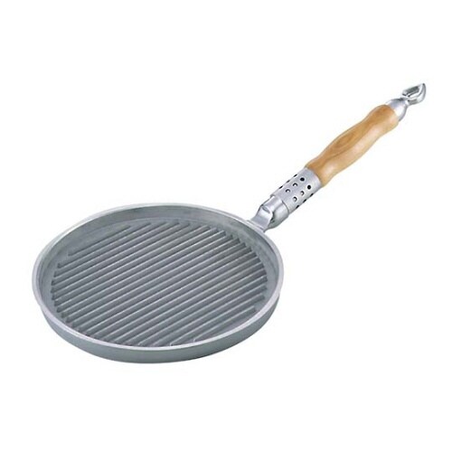 アルミイモノ丸型木柄ステーキパン