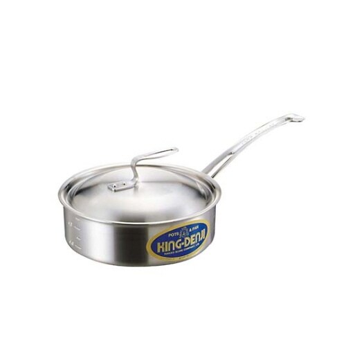 ニューキングデンジ浅型片手鍋(目盛付)15cm