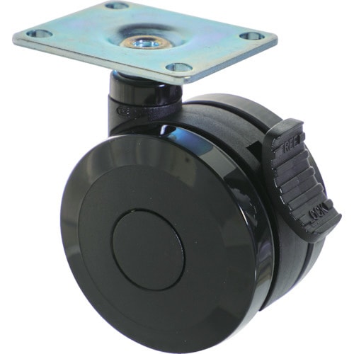 プレート式双輪キャスター(エラストマー車)