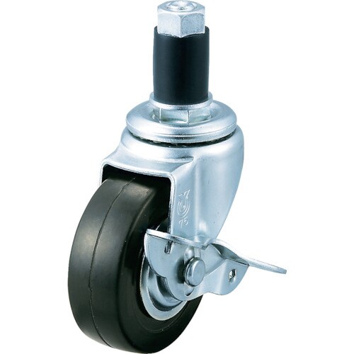 差し込み式キャスター自在S付 125径 ゴム車輪