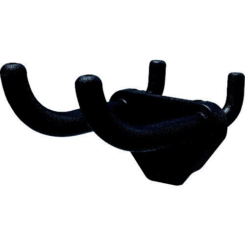 パンチングボード用樹脂2連フック黒(1P2コ入)