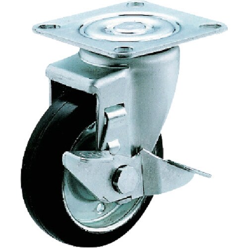 産業用キャスターS付自在車 100径ゴム車輪