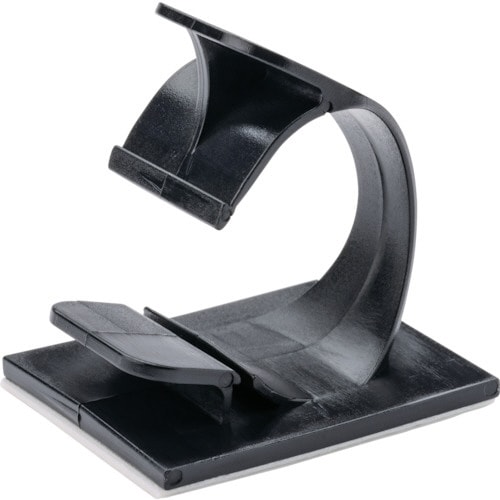 コードクリップ 粘着テープ付き 黒 (100個入)