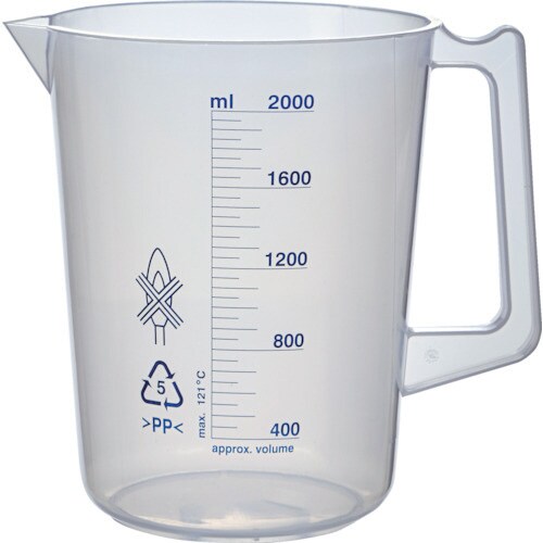 ポリプロピレン青目盛ビーカー(取手付)