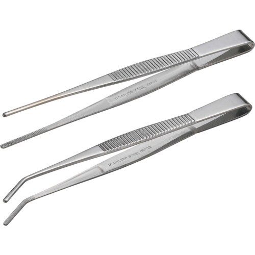 ピンセット 125mm 2本組 (直・先