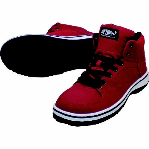 ハイカットセーフティスニーカー レッド 24.5