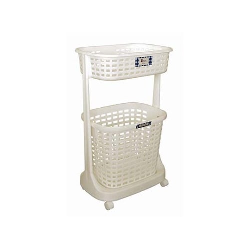 ランドリーバスケット2段