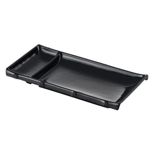 シンプル食器 角仕切皿 黒 SP−32B
