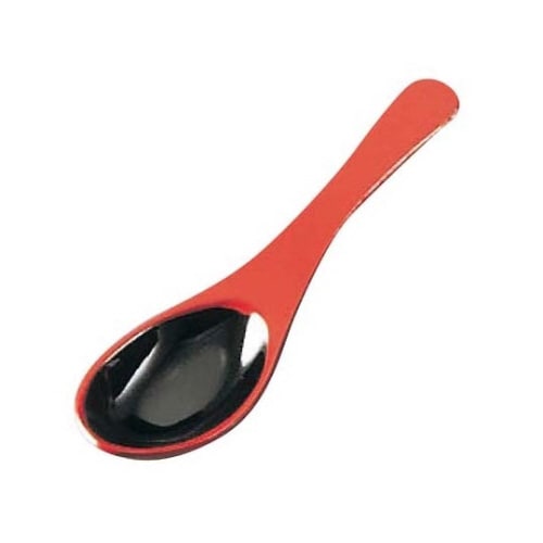 メラミン和風塗りレンゲスプーン朱内黒