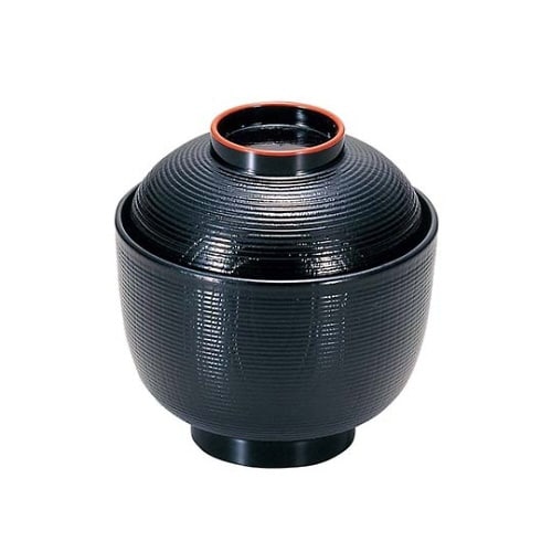 千筋ケヤキ小吸椀黒天朱