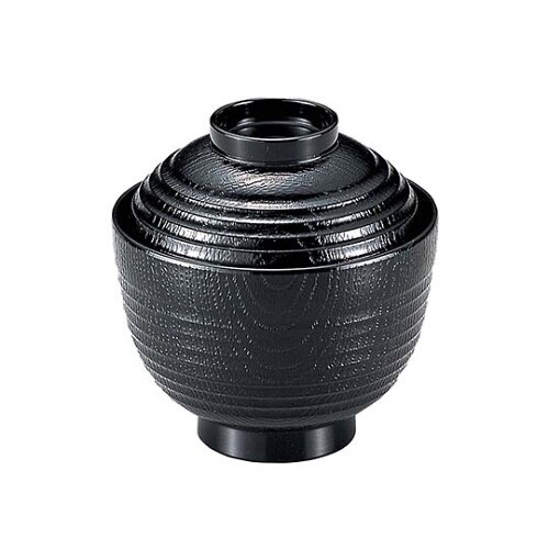 荒筋木目椀 黒 3寸 6957700