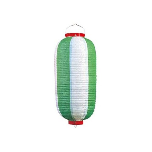 長 ビニール提灯 9号 緑/白 3751100