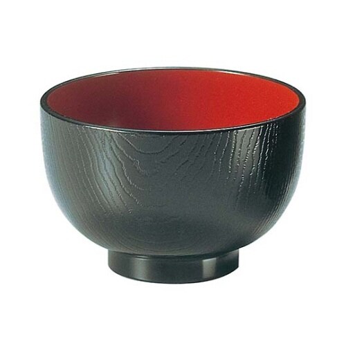 木目 汁椀 黒内朱 ABS樹脂 8127200