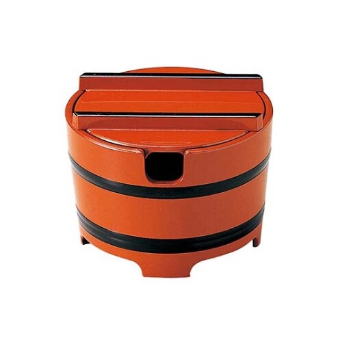 桶型ガリ入 朱木目天黒 切込有 6952300