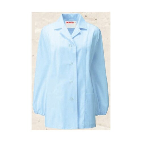 女子衿付調理衣長袖サックス3L