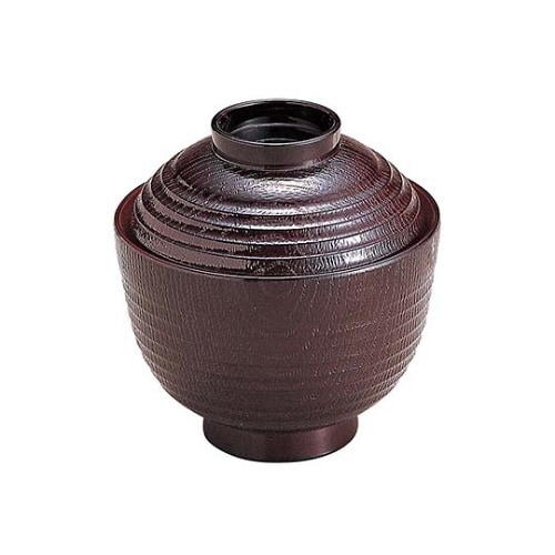 荒筋木目椀 溜内朱 3寸 6957600