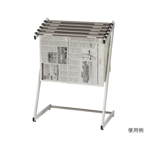 新聞架スチール製ホワイトグレーCR−SN150−W
