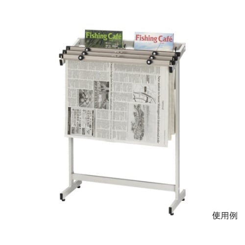 新聞架スチール製ホワイトグレーCR−SN301−W