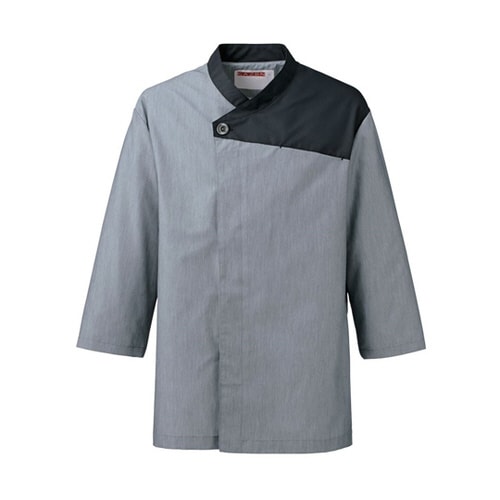 和風シャツグレーx黒