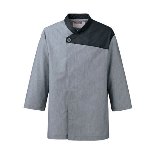 和風シャツ グレーx黒 L APK553−11 L