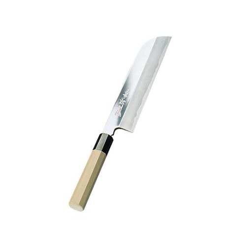 兼松作鏡面仕上鎌型薄刃庖丁18cm