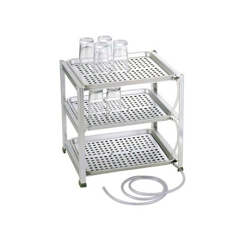 アルマイト三段式ウォーターグラストレイ(水切盆)中