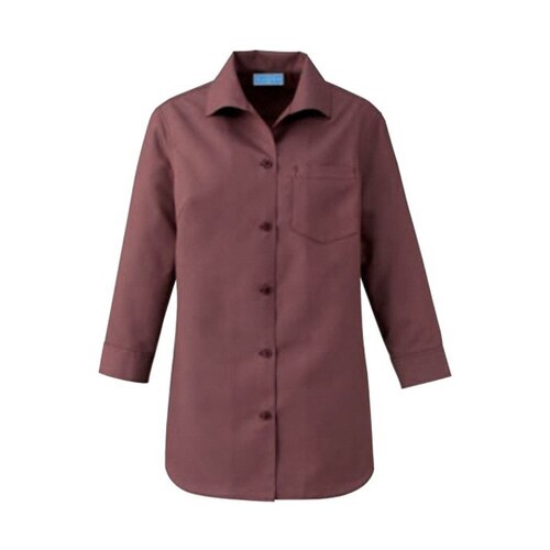 レディスシャツ七分袖 ワイン S 627−18 S