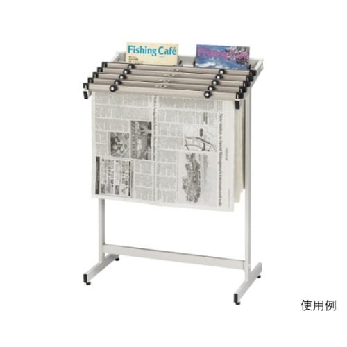 新聞架スチール製ホワイトグレーCR−SN501−W