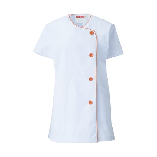 女子調理衣 半袖 オレンジ M 662−36 M