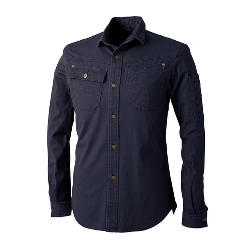 DOG 長袖シャツ 紺 黒 L