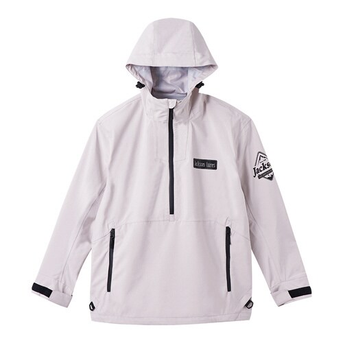 耐久撥水ハーフジップパーカー ライトグレー S