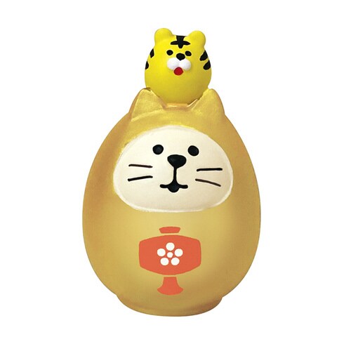 開運カラー猫だるま 金