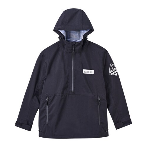 耐久撥水ハーフジップパーカー ブラック XXL