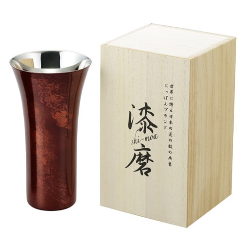漆磨 シングルカップL(赤漆流し)