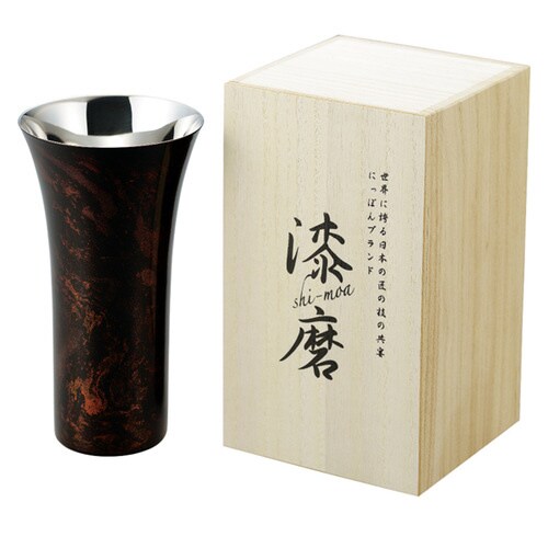 漆磨 シングルカップL(黒漆流し)