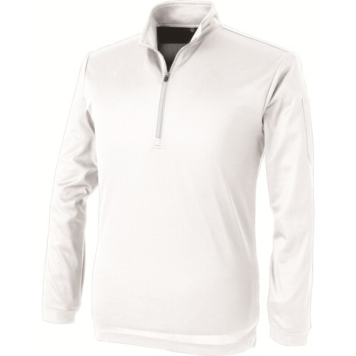 ZIP 長袖ポロシャツ シロ 3L