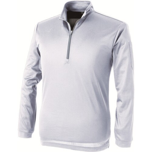 ZIP 長袖ポロシャツ 銀 4L