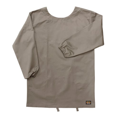 AMTX 防炎エプロン割烹着型 L グレー