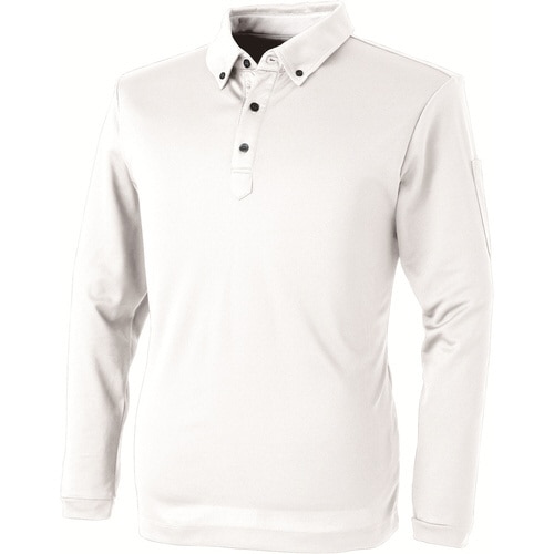 パフォーマンス長袖ポロ シロ M