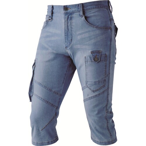 HOP デニムカーゴハーフ ライト青 6L