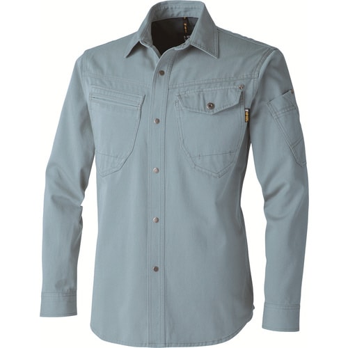 HOP 長袖シャツ ブルー灰 M